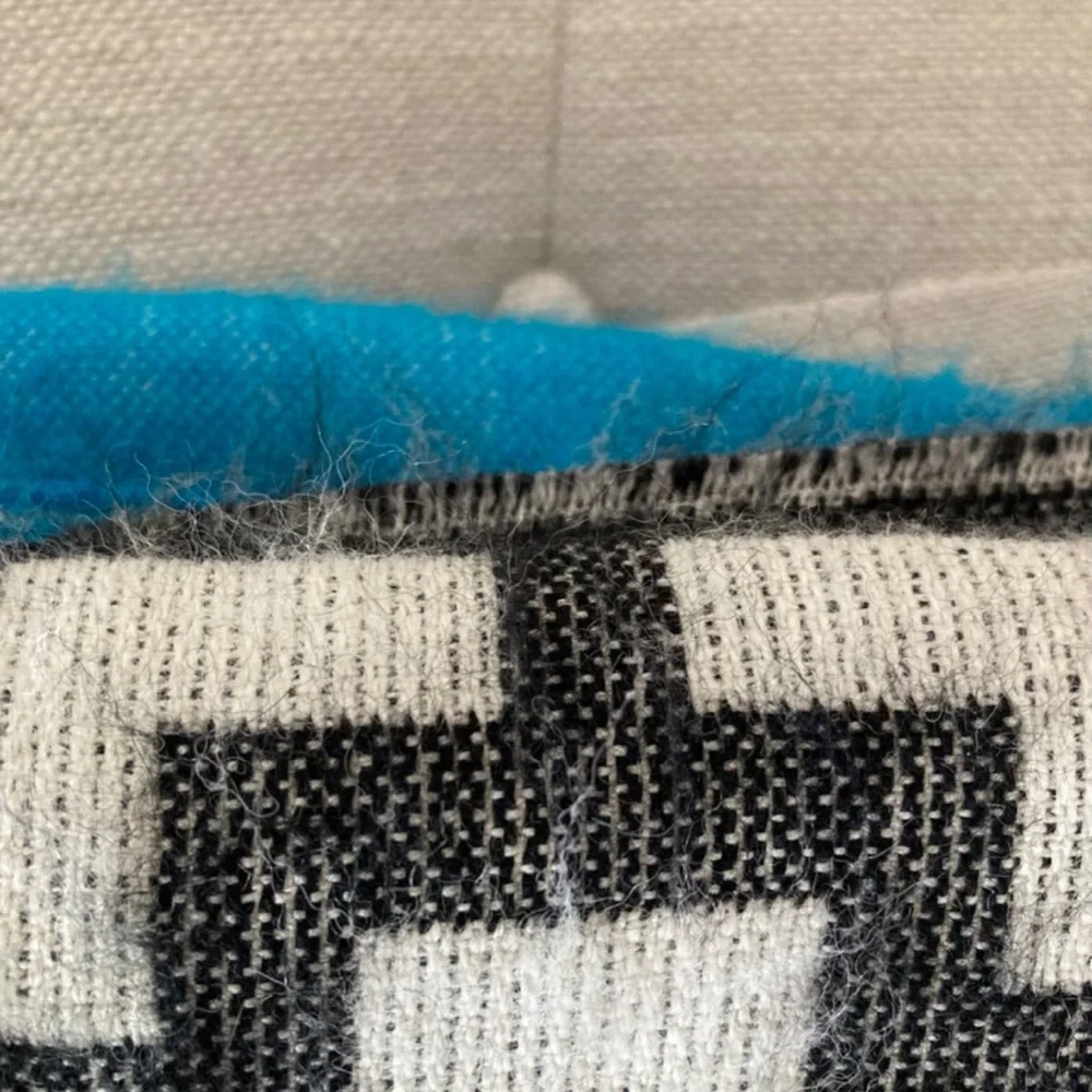 Jonathan Adler Throw 100% Alpaca Wool Blanket Nixon Fringe Turquoise 60